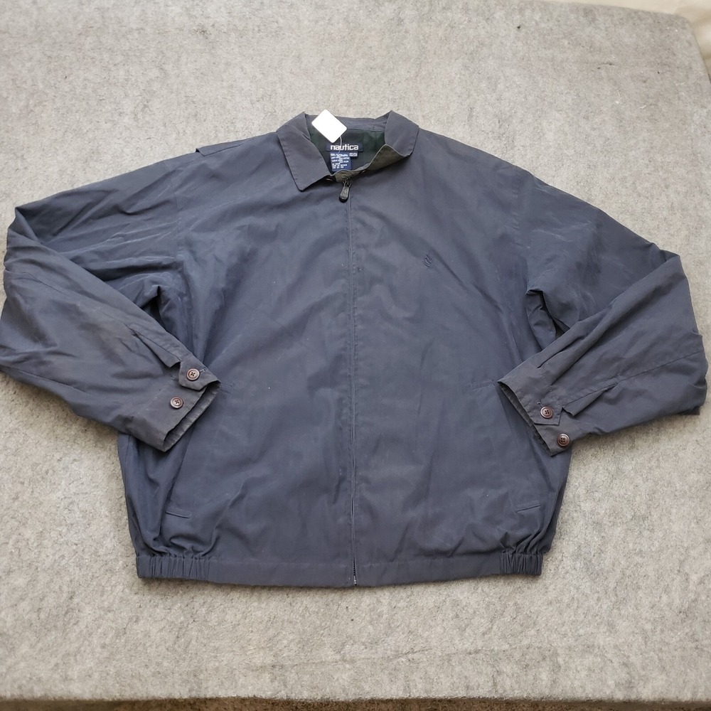 VINTAGE Nautica Jacket Mens‎ 2XL XXL Blue Bomber Outdoors Zip Coat Sailing Adult